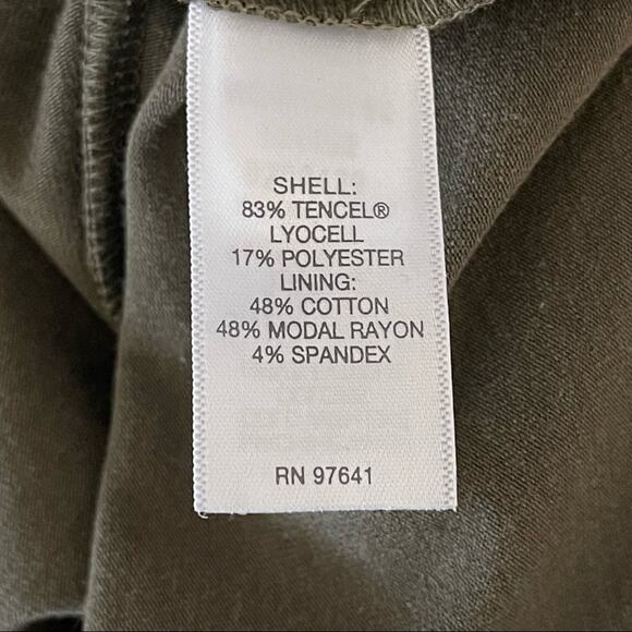 J. Jill Green Pure Jill Olive Asymmetrical Hem Crinkle Dress Lagenlook XS - Picture 7 of 9